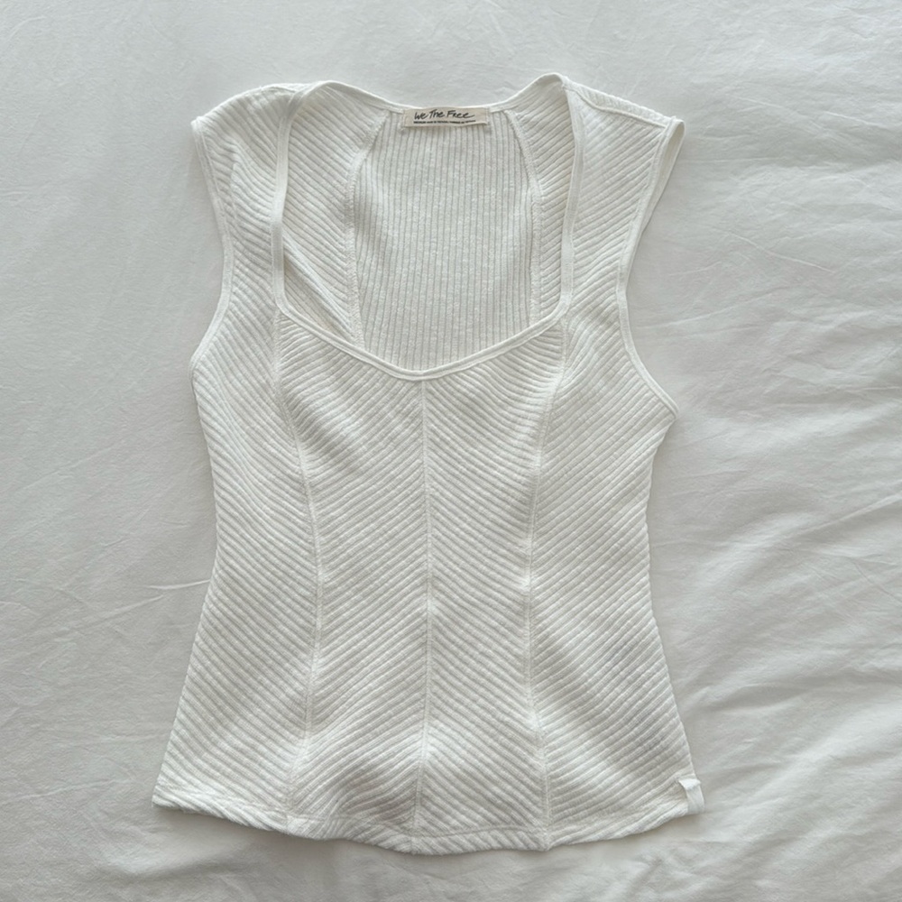 Free people white top size M